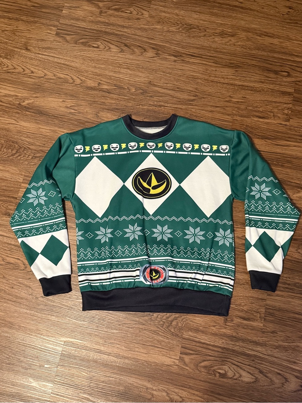 Power Rangers Green Ranger Ugly Christmas Sweater in Size L